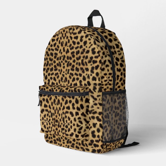 Leopard Spot Skin Print Printed Backpack (Back Corner Right)