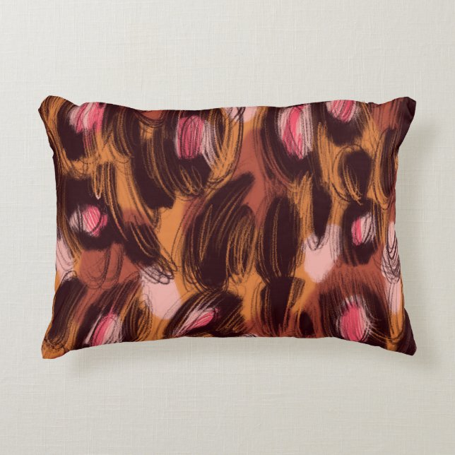 Leopard Spots African Animal Pattern Accent Pillow (Front)