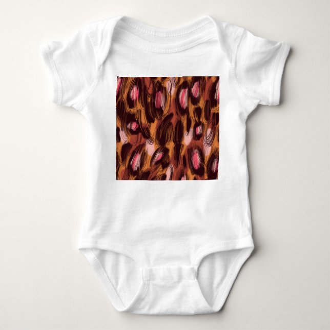 Leopard Spots African Animal Pattern Baby Bodysuit (Front)