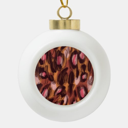 Leopard Spots African Animal Pattern Ceramic Ball Christmas Ornament