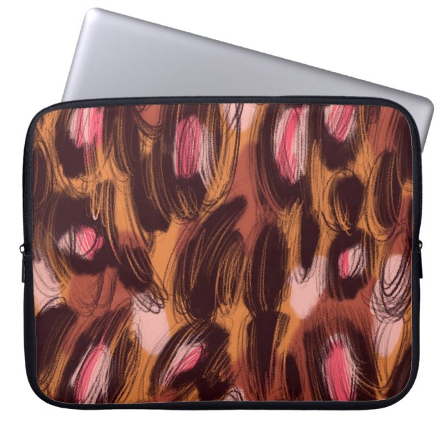Leopard Spots African Animal Pattern Laptop Sleeve (Front)