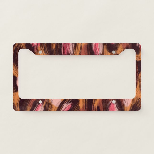 Leopard Spots African Animal Pattern License Plate Frame (Front)