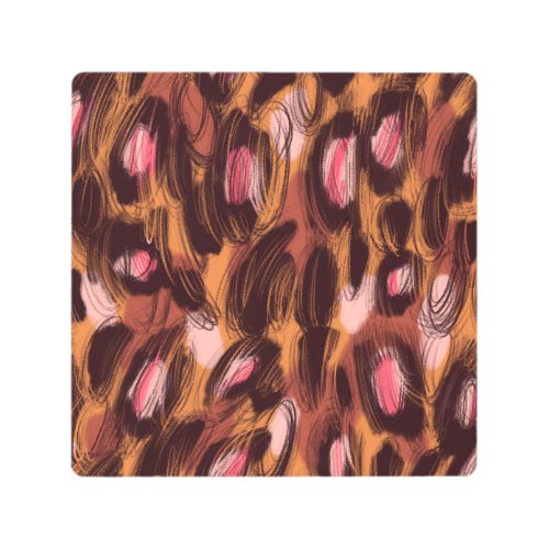 Leopard Spots African Animal Pattern Metal Print