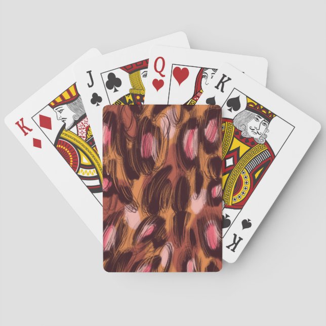 Leopard Spots African Animal Pattern Poker Cards (Back)