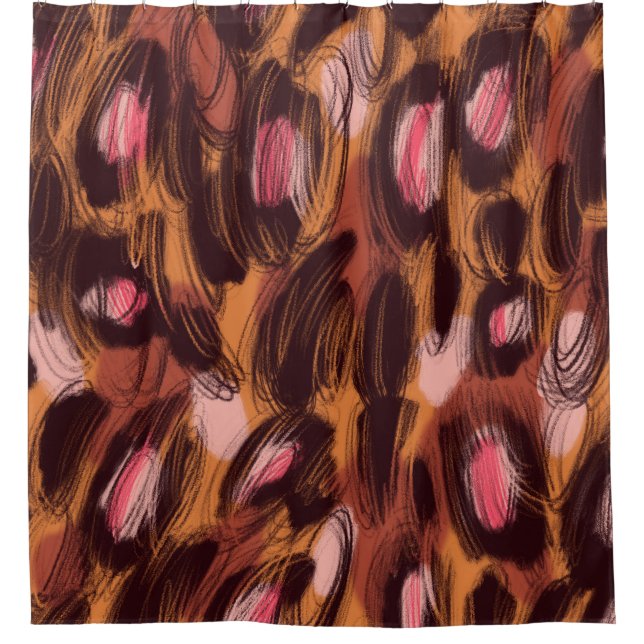 Leopard Spots African Animal Pattern Shower Curtain (Front)