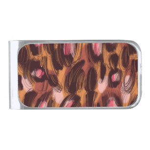 Leopard Spots African Animal Pattern Silver Finish Money Clip