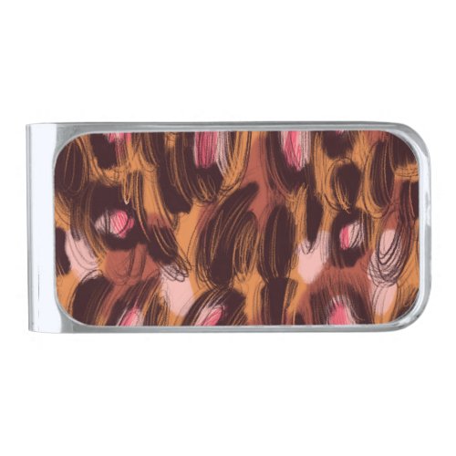 Leopard Spots African Animal Pattern Silver Finish Money Clip