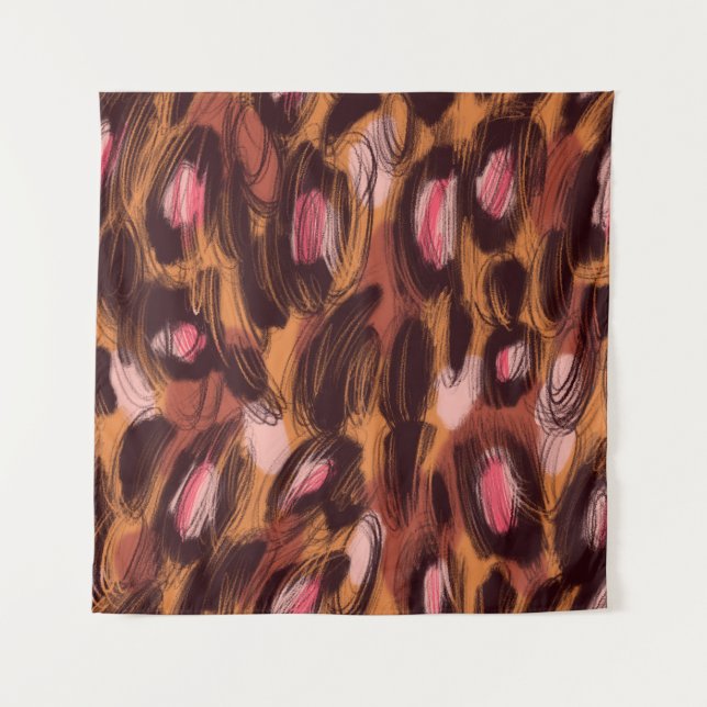 Leopard Spots African Animal Pattern Tapestry (Front)