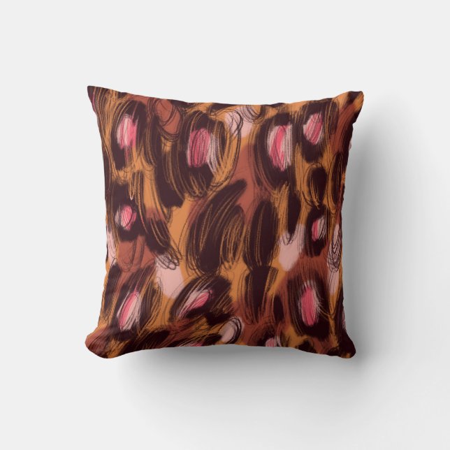 Leopard Spots African Animal Pattern Throw Pillow (Front)