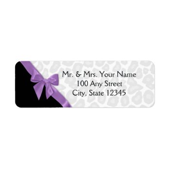 Leopard Spots And Purple Ribbon Label by InBeTeen at Zazzle