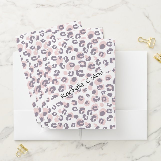 Leopard Spots Animal Print Pattern Pocket Folder (In Situ)