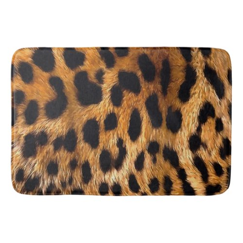 Leopard Spots Black Brown Wild Animal Fine Art Bath Mat