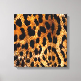 Leopard Spots Black Brown Wild Animal Fine Art Canvas Print