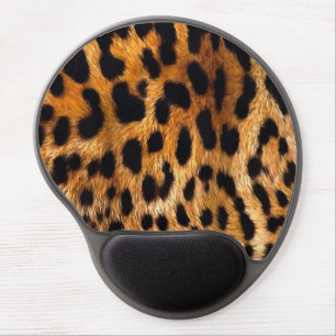 Leopard Spots Black Brown Wild Animal Fine Art Gel Mouse Pad