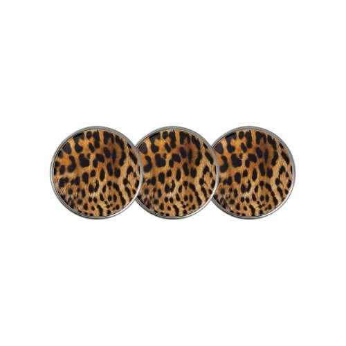 Leopard Spots Black Brown Wild Animal Fine Art Golf Ball Marker