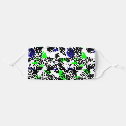Leopard Spots Blue Green Adult Cloth Face Mask (Front, Folded)