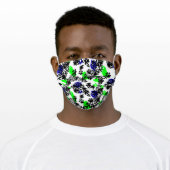 Leopard Spots Blue Green Adult Cloth Face Mask (Worn)