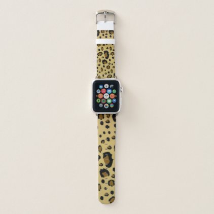 Leopard Spots Brushed Fur Texture Look Apple Watch Band