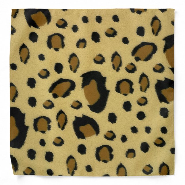 Leopard Spots Brushed Fur Texture Look Bandana (Front)