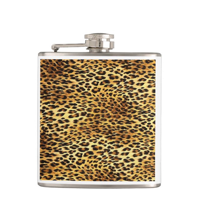 Leopard Spots Camouflage Pattern Painting Flask (Front)
