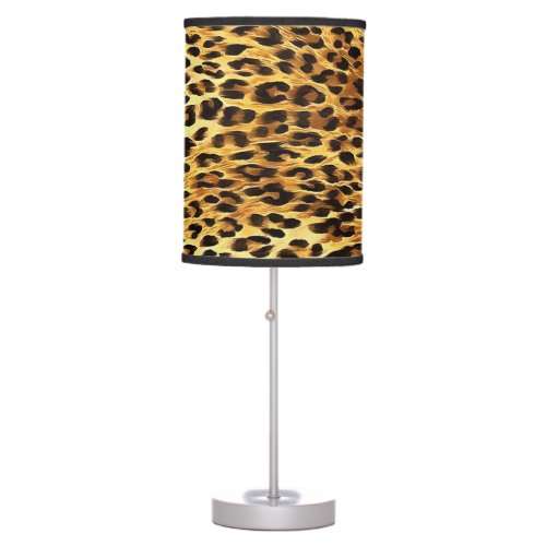 Leopard Spots Camouflage Pattern Painting Table Lamp