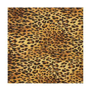 Leopard Spots Camouflage Pattern Painting Wood Wall Art