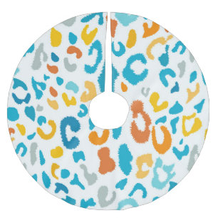 Leopard Spots: Colorful Vintage Texture. Brushed Polyester Tree Skirt