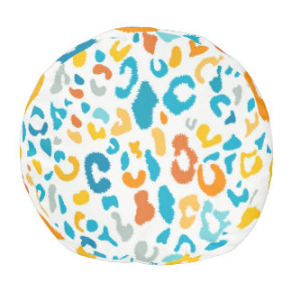 Leopard Spots: Colorful Vintage Texture. Pouf