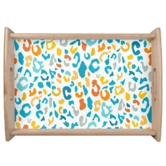 Leopard Spots: Colorful Vintage Texture. Serving Tray