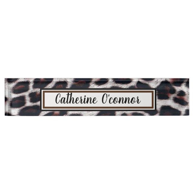 Leopard Spots Desk Name Plate (Front)