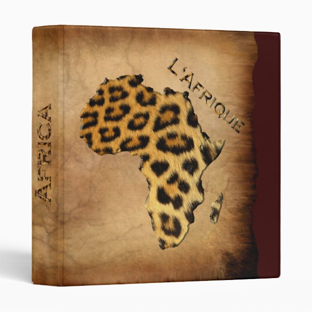 Leopard Spots-Effect MAP OF AFRICA Binder (Front/Spine)