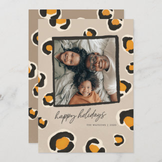 Leopard Spots Flat Holiday Card