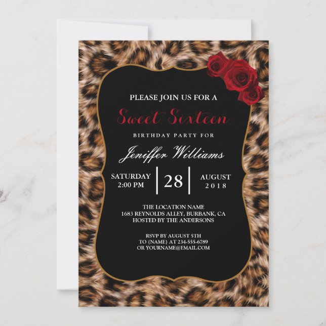 Leopard Spots Fur Jaguar Animal Cat skin Pattern   Invitation (Front)