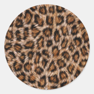 Leopard Spots Fur Jaguar Animal Cat skin Pattern.j Classic Round Sticker