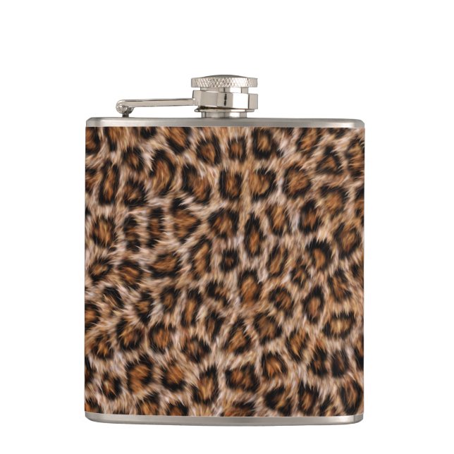 Leopard Spots Fur Jaguar Animal Cat skin Pattern.j Flask (Front)
