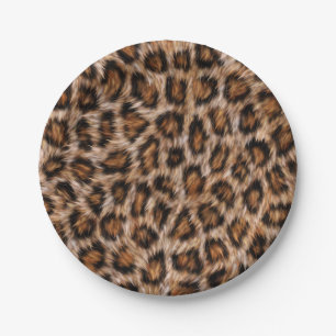 Leopard Spots Fur Jaguar Animal Cat skin Pattern.j Paper Plates