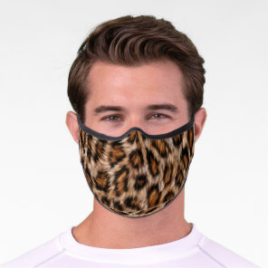 Leopard Spots Fur Jaguar Animal Cat skin Pattern.j Premium Face Mask