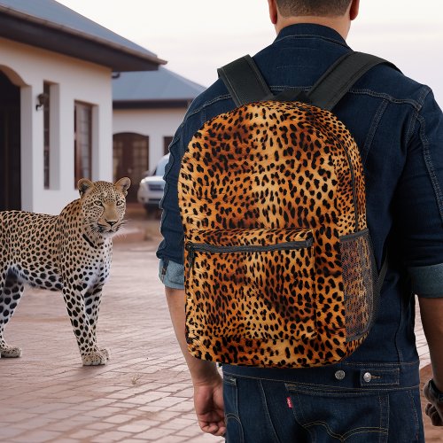 Leopard Spots Fur Pattern  Printed Backpack