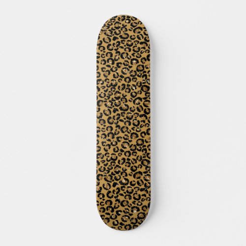 Leopard Spots Gold Fur Jaguar Pattern Skateboard