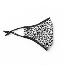 Leopard Spots Gray and Black Animal Print Pattern Premium Face Mask