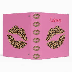 Leopard Spots Lipstick Kiss Thunder_Cove 3 Ring Binder