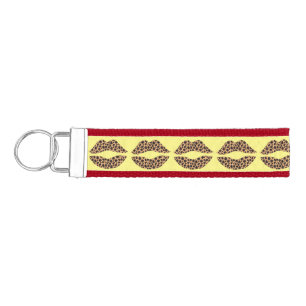 Leopard Spots Lipstick Kiss Thunder_Cove Wrist Keychain