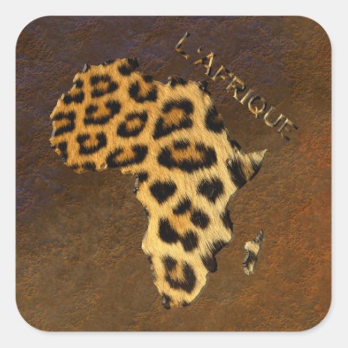 Leopard Spots Map of AFRICA Sticker Series