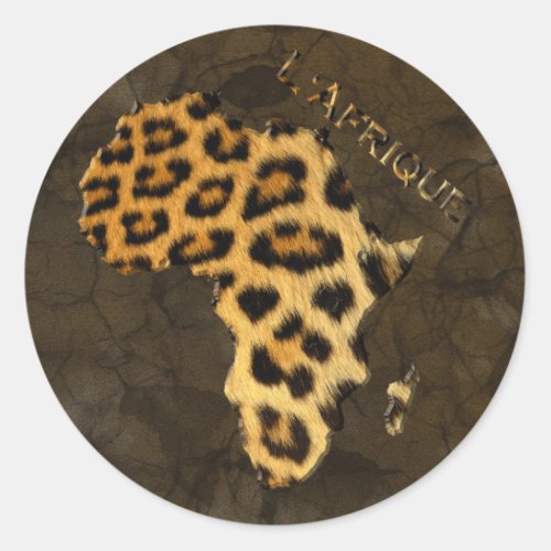 Leopard Spots Map of AFRICA Sticker Series