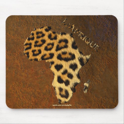 Leopard Spots Map of AFRICA Wildlife Mouse Pad