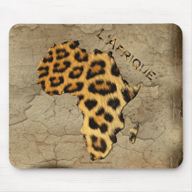 Leopard Spots Map of AFRICA Wildlife Mouse Pad (Front)