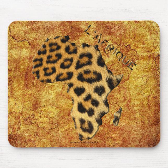 Leopard Spots Map of AFRICA Wildlife Mouse Pad (Front)