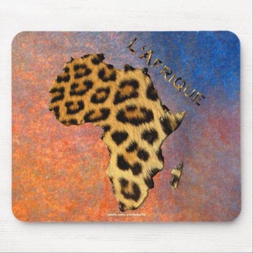 Leopard Spots Map of AFRICA Wildlife Mouse Pad