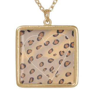 Leopard Spots Painting with a Heart Necklace
