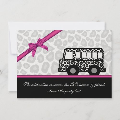 Leopard Spots Party Bus Custom Announcement